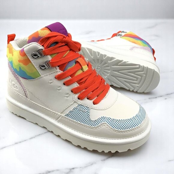 NIB UGG Highland Hi Cali Collage Shoes In White - Picture 1 of 13